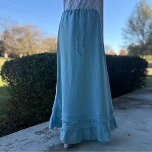 Old Navy Linen Ruffled Skirt Y2K Era Drawstring Waist